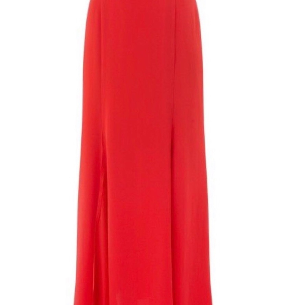 Jacques Vert Red Maxi Godet Chiffon Skirt. Size 16